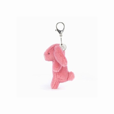 Jellycat Bashful Bunny Pink Bag Charm USA | 48069NLMU